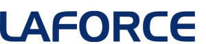 The image shows the word "LAFORCE" in bold, blue capital letters on a white background.